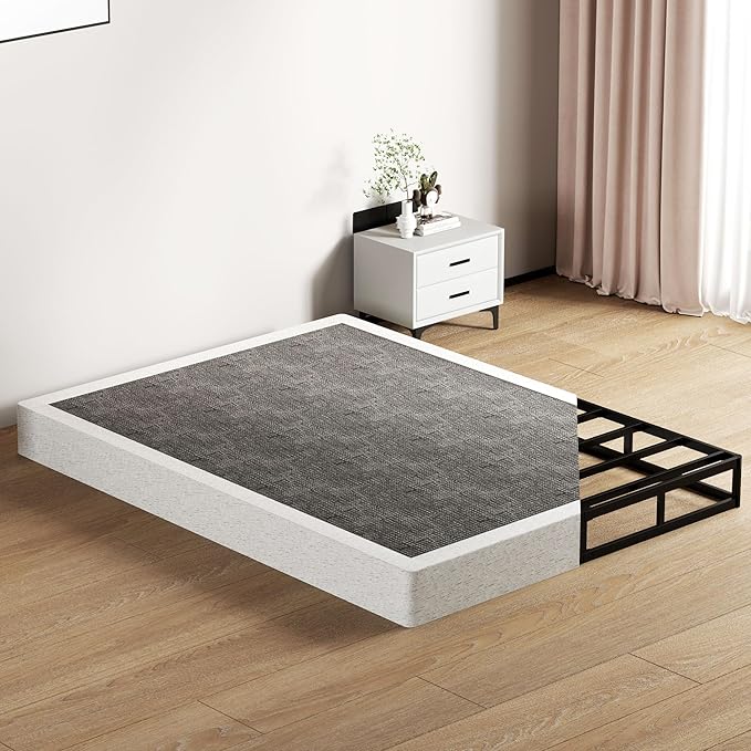 SHOANED 7 Inch King Box Spring - Metal Frame Mattress Foundation Memory Foam Basics Bed Base Heavy Duty Box Springs No Noise, 3000lbs Max Weight Capacity