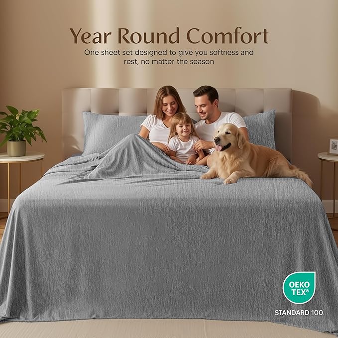 Utopia Bedding Twin Sheet Set – 3 Piece Bed Sheets for Twin Size Bed, Soft and Breathable Microfiber, Includes 1 Fitted Sheet, 1 Flat Sheet and 1 Pillowcase – Oeko Tex (Heather Grey)