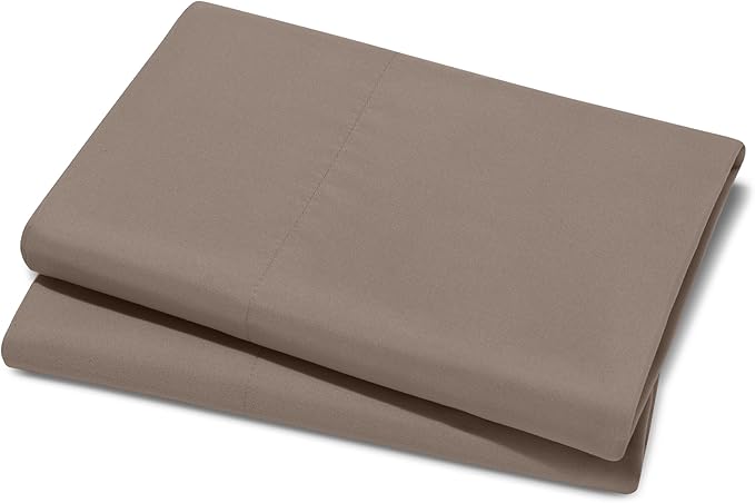 Bare Home Microfiber Pillow Cases - King 20x40 - Cooling Pillowcases - Double Brushed - Easy Care - Envelope Closure (King Pillowcase Set of 2, Taupe)