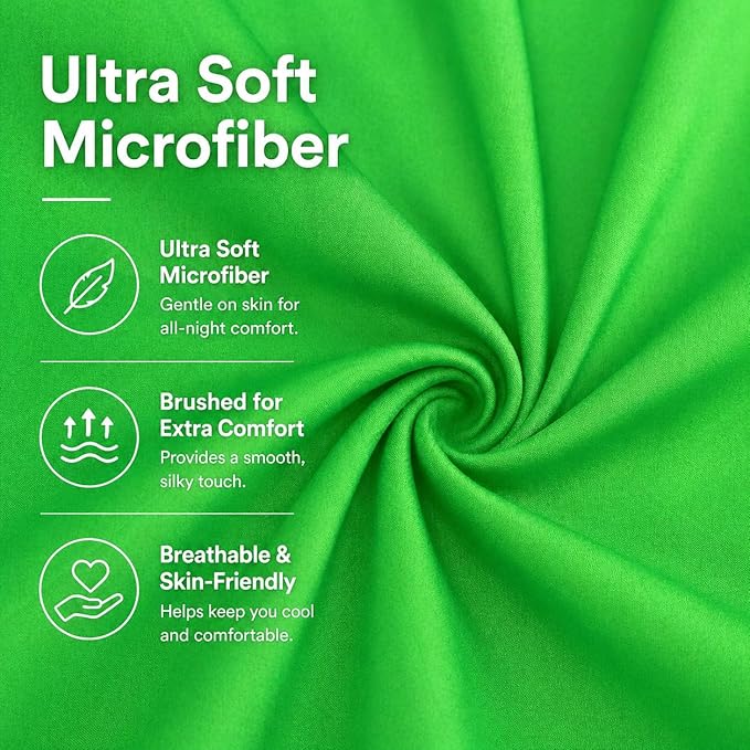 Evolive Ultra Soft Microfiber Body Pillow Cover/Pillowcases 21"x54" with Hidden Zipper Closure (21"x54" Body Pillow Cover, Classic Green)