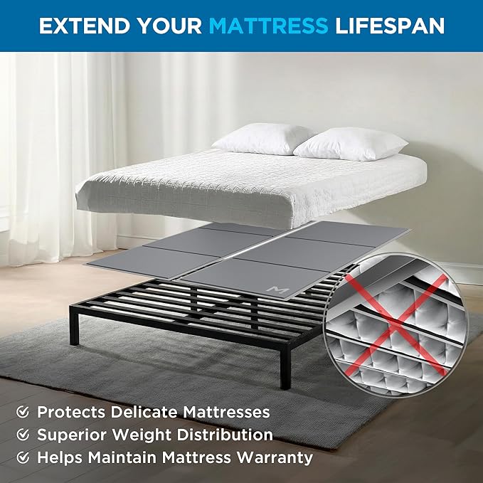 Meliusly Heavy Duty Bunkie Board Full Size (54x75) - Non-Slip Breathable Bed Support Board for Slatted Bed Frame, Anti-Sag Under Bed Support, Noise Minimizing Moisture Resistant Bed Board