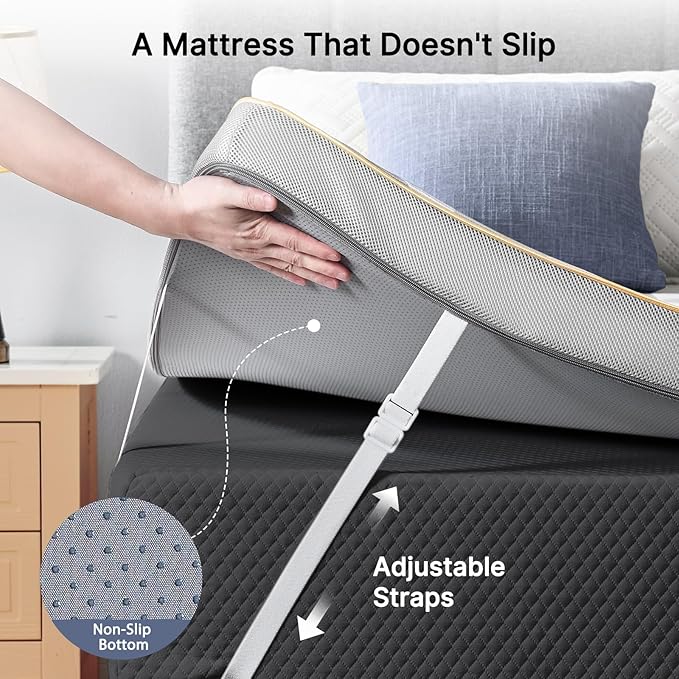 PERLECARE Firm Mattress Topper Full, 3" Hard Mattress Topper for Pressure Relief, Mattress Pad with Cooling Bamboo Cover, High Density Memory Foam, Removable & Washable