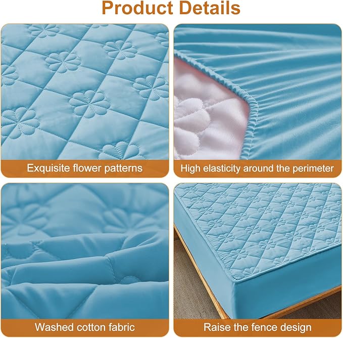 Waterproof Hospital Mattress Cover Protector Bed Sheet 36" x 80" x 9" Hospital Grade Incontinence Protection, Breathable Fabric for Elderly, Adults Machine Washable