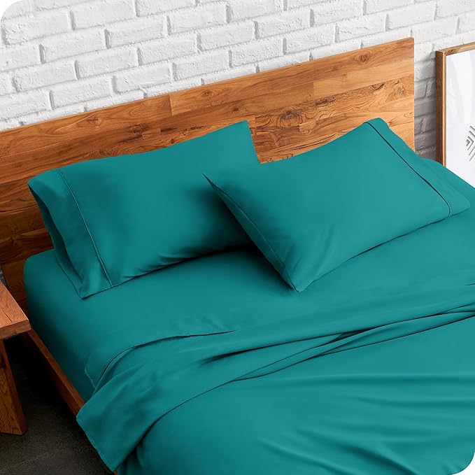 Bare Home Microfiber Pillow Cases - Standard/Queen Size Set of 2 - Cooling Pillowcases - Double Brushed - Emerald Pillowcases 2 Pack - Easy Care (Standard Pillowcase Set of 2, Emerald)