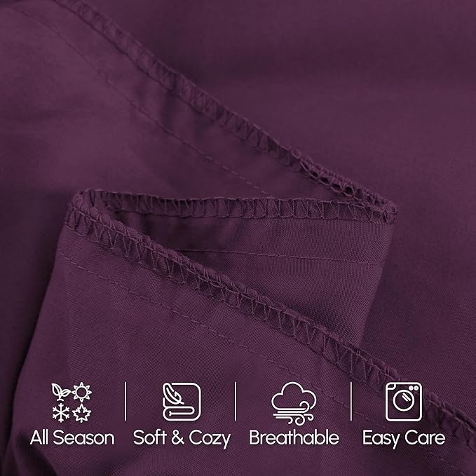Elegant Comfort Luxury Ultra-Soft 1-Piece Body Pillowcase - 1500 Premium Hotel Quality Microfiber Double Brushed - Wrinkle Resistant, Body Pillowcase Size, Purple
