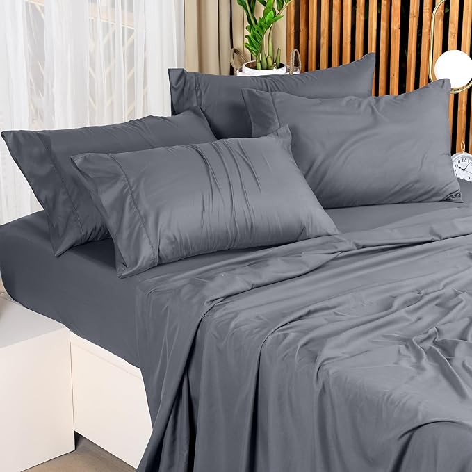 Utopia Bedding King Bed Sheets Set - Pack of 2 Sheet Sets - Perfect for Spa, Hotel, & Guest Bedroom - Brushed Microfiber - Shrinkage and Fade Resistant - Easy Care (Grey)