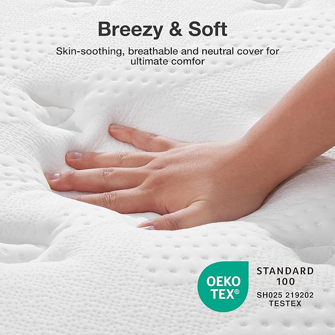 Novilla King Size Mattress, 14 Inch King Hybrid Mattress in a Box, Gel Memory Foam & Individual Pocket Springs, Motion Isolation, Cool Sleep & Pressure Relief, Medium Firm, CertiPUR-US
