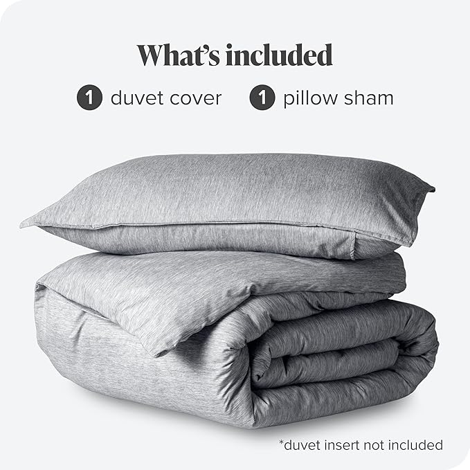 Bare Home Bedding Duvet Cover Oversized King Size - Premium 1800 Super Soft Collection - Lightweight, Duvet Cover - Soft Textured Bedding (Oversized King, Heathered Charcoal)