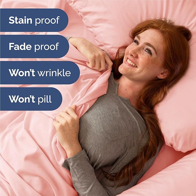 King 6 Piece Sheet Set - Comfy, Breathable & Cooling - Hotel Luxury Bedding for Women, Men, Kids, Teens & Children - 1 Flat & 1 Fitted Sheet & 4 Pillowcases w/ Deep Pockets - Wrinkle Free - Baby Pink