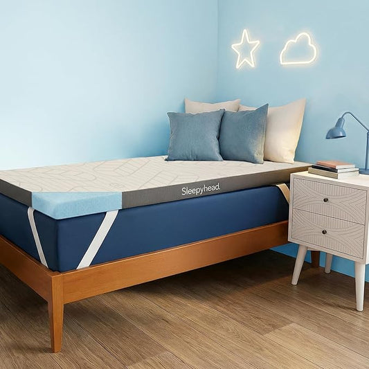 Sleepyhead Twin 3 Inch Mattress Topper for College Dorm Beds, Cooling Gel Memory Foam, Pressure-Relieving Comfort, Removable Washable Cover, CertiPUR-US® Certified (Twin 3")