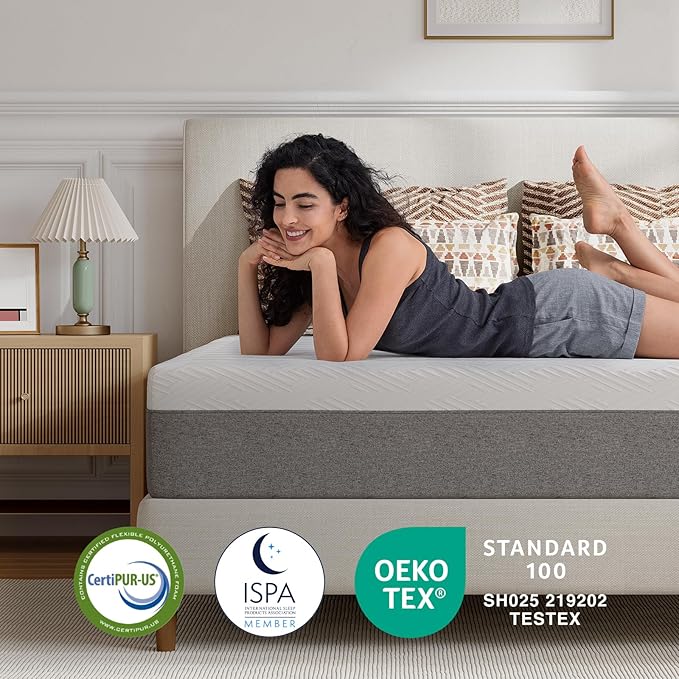 Novilla 10 Inch Mattress Full, Gel Full Memory Foam Mattress in a Box with Comfort Foam for Back Pain Relief & Body Support & Cool Night Sleep, CertiPUR-US Certified