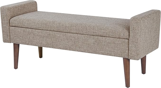 HomePop Fulton Storage Bench - Midtone Gray Fabric