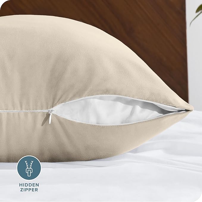 Bare Home Microfiber Body Pillow Cover - Ultra Soft - Cooling Pillowcase - Double Brushed - Pillowcase with Zipper Closure - Easy Care (20''x54'' Body Pillow Cover, Sand)