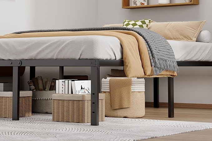 LUMUNANCE Metal Bed Frame Full Size - 18 Inch Heavy-Duty Full Platform Bed Frame No Box Spring Needed, Easy Assembly, Noise-Free, Sturdy Mattress Foundation, Underbed Storage Space