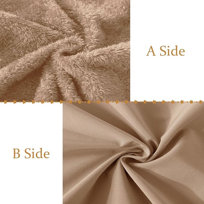 Whatsbedding Sherpa Body Pillow Cover, Ultra Soft Faux Fur Body Pillowcase, Luxury Shaggy Plush Long Pillowcase, Envelope Closure - Khaki (20x54 inch)