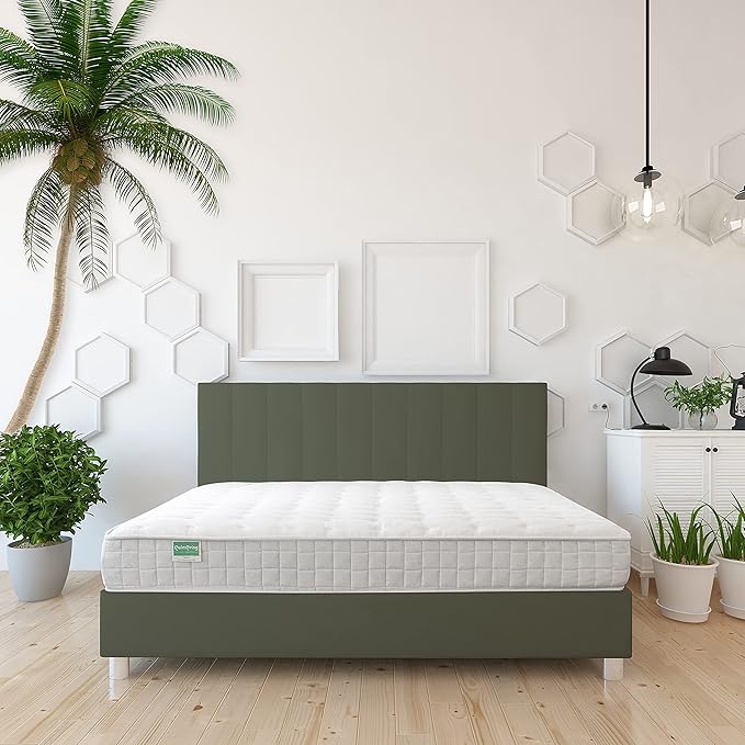 NATURAL LIFE PALMPRING Kochi King Mattress - Organic Latex Coconut Coir 6” Medium Firm 2 Layer Comfortable Sleep Bed Dust Free