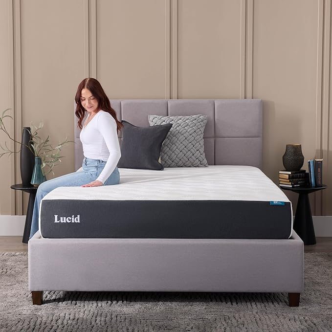 Lucid 10 Inch Memory Foam Mattress - Plush Feel - Infused with Refreshing Bamboo Charcoal and Cooling Gel - Bed in a Box - Temperature Regulating - Pressure Relief - Breathable - California King Size
