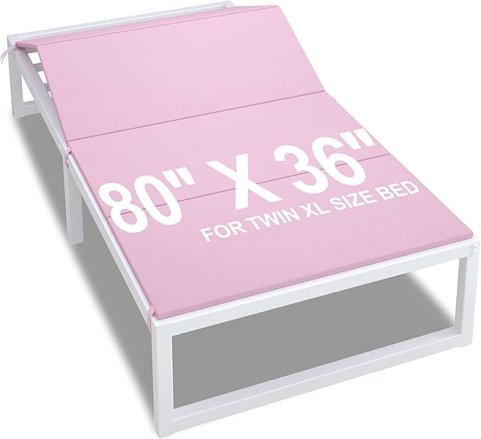Lutown-Teen Bunkie Board Twin XL Under Mattress High-Density Polymer Bunkie Board Twin XL Size Anti-Sag, Breathable, Moisture Resistant, Noise Minimizing, Pink