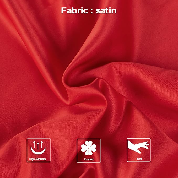 NTBAY Zippered Satin Pillow Cases for Hair and Skin, Luxury Queen Hidden Zipper Pillowcases Set of 2, 20x30 Inches, Red