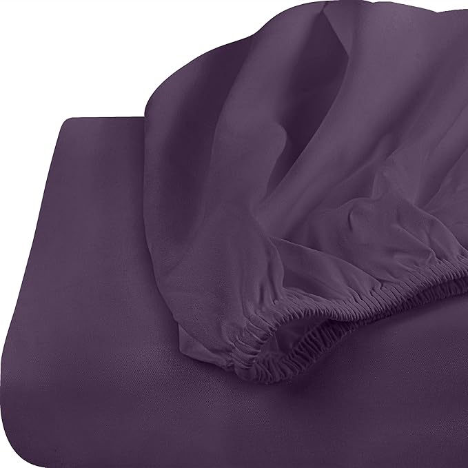Utopia Bedding Twin XL Fitted Sheets - Bulk Pack of 2 Bottom Sheets - Soft Brushed Microfiber - Deep Pockets - Shrinkage & Fade Resistant - Easy Care (Twin XL, Purple)