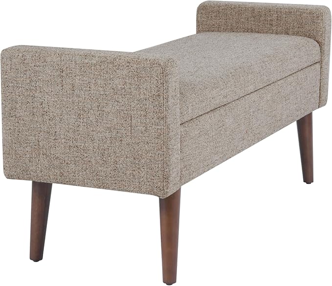 HomePop Fulton Storage Bench - Midtone Gray Fabric