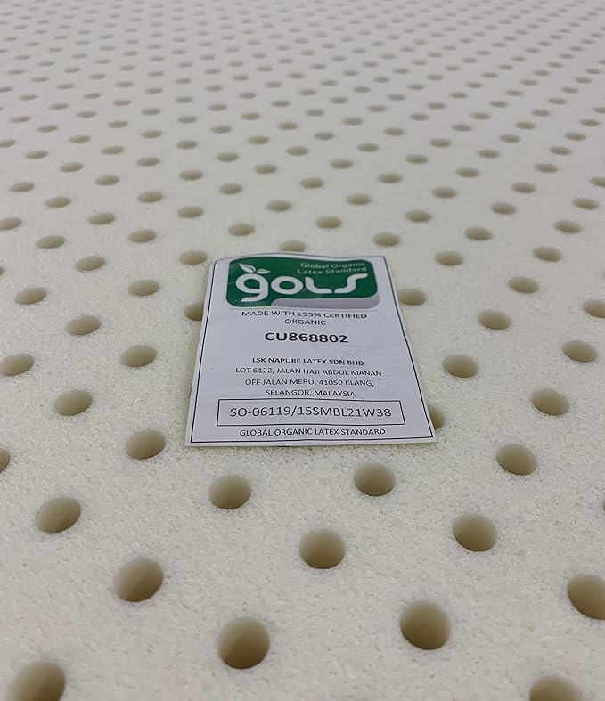 Dormir True Green Premium 100% Natural Organic Latex Mattress Topper (1.5" Twin Medium Organic Cotton Cover) - GOLS Certified Quality for Exceptional Comfort, Durable, Firm & Bouncy