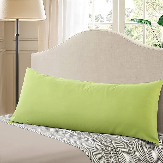 EVOLIVE Body Pillow Cover 21"x54", Ultra Soft Microfiber Pillowcase with Hidden Zipper, Breathable, Machine Washable, for Pregnancy & Side Sleepers, Cover Only (21"x54" Body Pillow Cover, Sage)