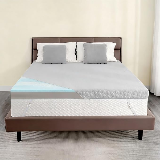 Extra Firm Mattress Topper King Size, 4 Inch High-Density Firm Mattress Pad for Back Pain Relief, Bed Topper with Removable Cover, No Smell, No Slip, CertiPUR-US Certified, 80" x 76"