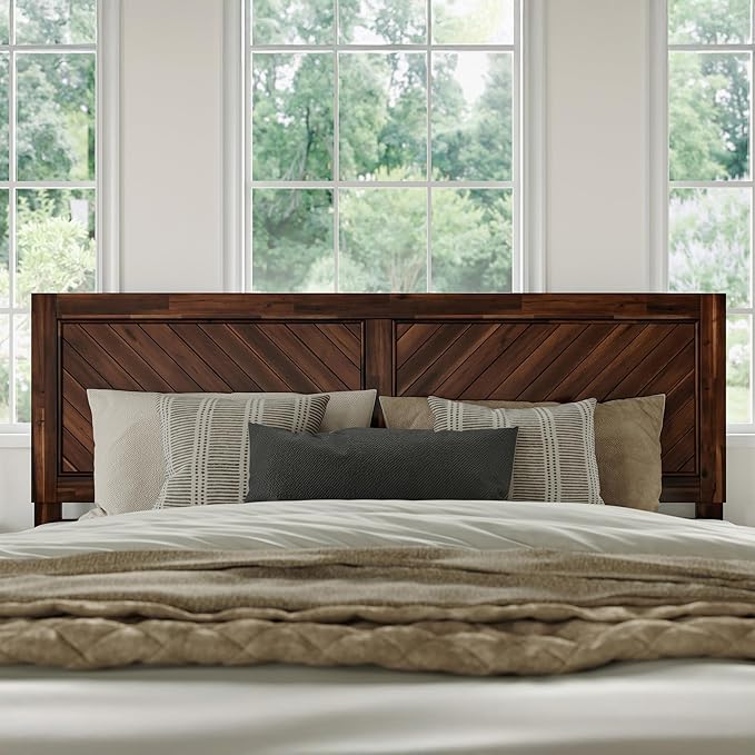 AFI, Canyon King Solid Wood Rustic Farmhouse Headboard, Barnwood