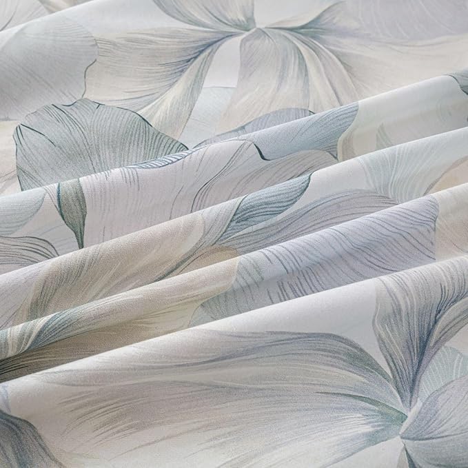 OAITE Duvet Cover Set Queen Size Floral Pattern Ultra Soft 100% Cotton Duvet Cover Sets 3-PC, Breathable Duvet Cover with Zipper Closure & Corner Ties(2 Pillow Shams,1 Duvet Cover)
