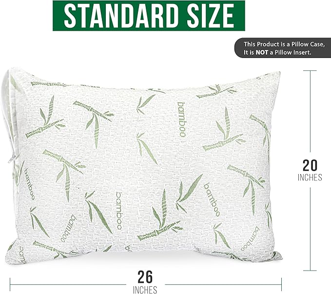 Utopia Bedding Waterproof Pillow Protectors with Zipper Standard Size (2 Pack), Soft and Cooling Bamboo Viscose Pillow Covers, Bed Bug Proof Pillow Encasements 20 x 26 Inches