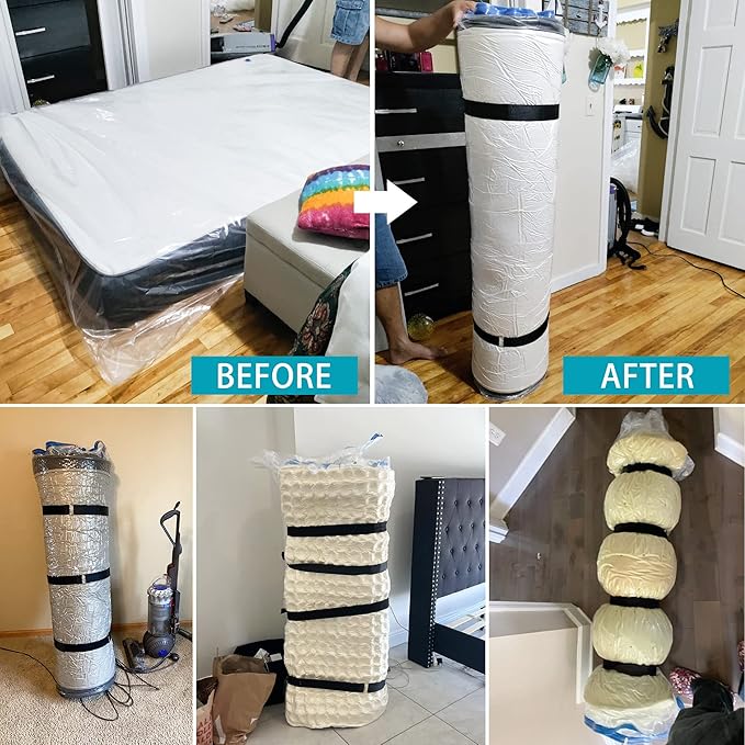 King Mattress Bag for Moving Storage, 5 Mil Heavy Duty Mattress Cover, Thick and Tear Resistant (King)
