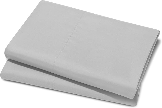 Bare Home Microfiber Pillow Cases - Queen Size Set of 2 - Cooling Pillowcases - Double Brushed - Easy Care - Envelope Closure (Queen Pillowcase Set of 2, Cloud Grey)
