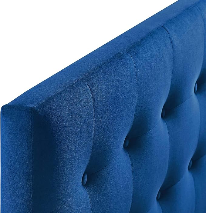 Modway Emily Full Biscuit Tufted Performance Velvet Headboard, Navy