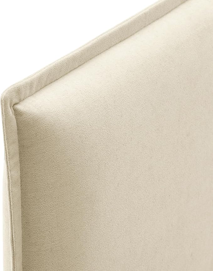 Modway Camille Queen Size Upholstered Linen Blend Headboard with Removable Slipcover – in Linen - Padded Pillow Style Headboard with Adjustable Mounting for Queen Beds