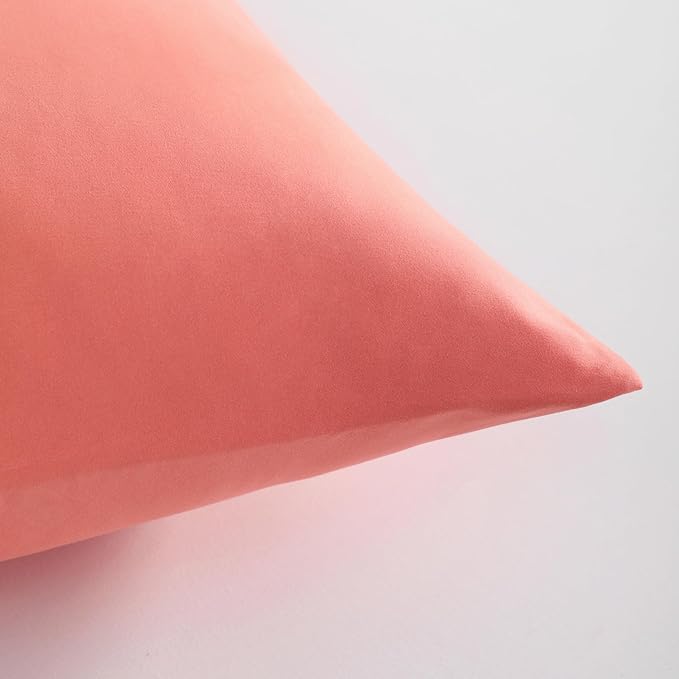FLXXIE King Pillow Cases Set of 2, Soft Microfiber Pillow Covers with Envelope Closure, Wrinkle, Fade and Stain Resistant Pillowcases, 20x36, Coral
