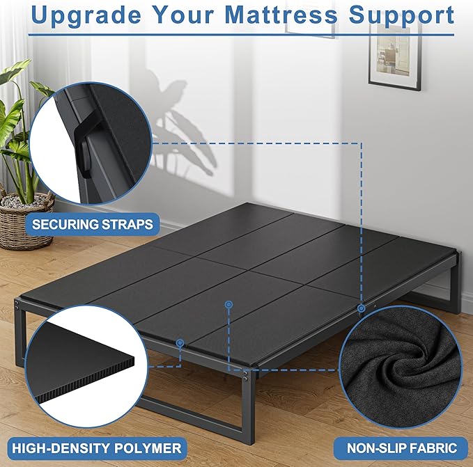 Lutown-Teen Bunkie Board King Under Mattress High-Density Polymer Mattress Support Board King Anti-Sag, Breathable, Moisture Resistant, Noise Minimizing