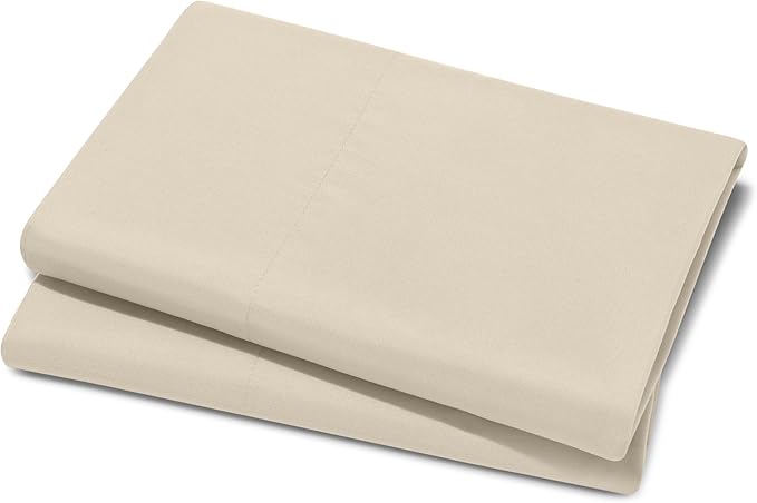 Bare Home Microfiber Pillow Cases - Standard Size Set of 2 - Cooling Pillowcases - Double Brushed - Easy Care - Envelope Closure (Standard Pillowcase Set of 2, Sand)