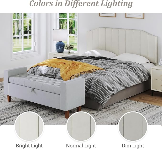 Furpopup King Size Headboard Only, Velvet Upholstered Headboard King/California King Size Wall Mount and Bed Frame Mount, Featuring High-Density Sponge Padding Easy Assembly Comfort Style-Cream