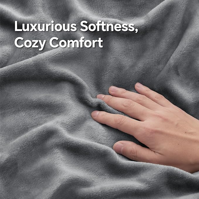 BEDELITE Flannel Pillow Cases Queen Size Set of 2, Super Soft Fleece Pillowcases with Zipper for Bedroom, Sofa, Couch,Luxury Cozy Fuzzy Velvet Pillow Shams for All Seasons(20x30 Inches,Gray)