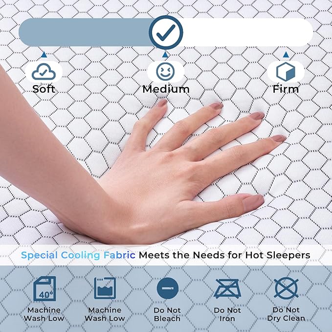 Odorless Foldable Mattress Queen Size 80" x 60" x 4", 4 Inch Folding Foam Mattress with Storage Bag, Fiberglass Free Trifold Memory Foam Mattress for RV, Guest Bed