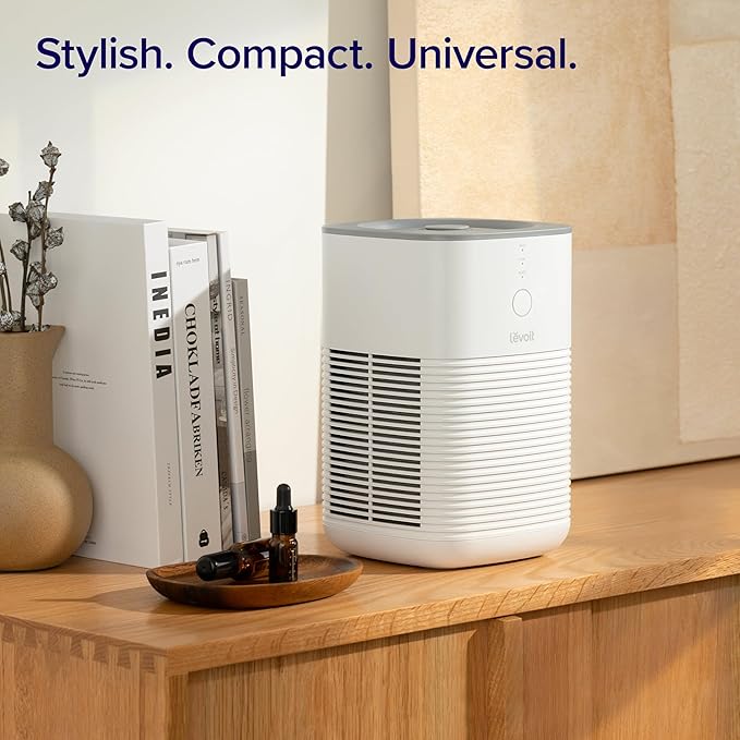 LEVOIT Air Purifiers for Bedroom Home Dorm, AHAM VERIFIDE, Freshens Small Room with Aroma Pad, For Smoke, Pollen, Pet Dander, Odor, Dust, Office, Desktop, 1 Pack, White
