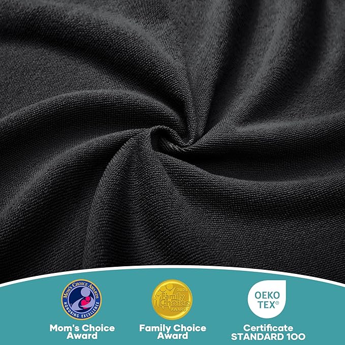 OhGeni 100% Waterproof Mattress Protector, King Black Size, Fitted Sheet with Deep Pockets, 6''-18'', Premium Noiseless Breathable Soft Material, Mattresses Cover for Bed