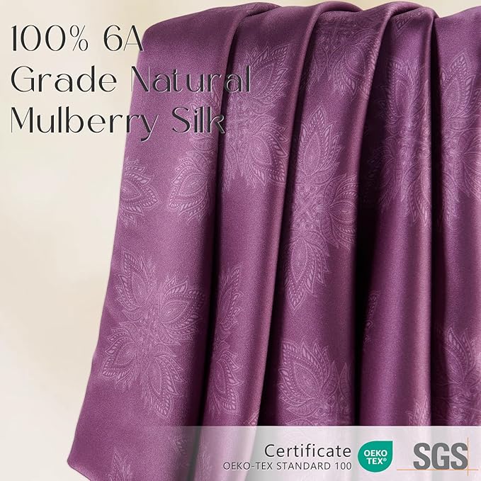 ZIMASILK 100% Pure Mulberry Silk Pillowcase for Hair and Skin Health, Soft and Smooth, Both Sides Premium Grade 6A Silk, 600 Thread Count, with Hidden Zipper, 1pc (Queen 20"x30", Dark Mauve)