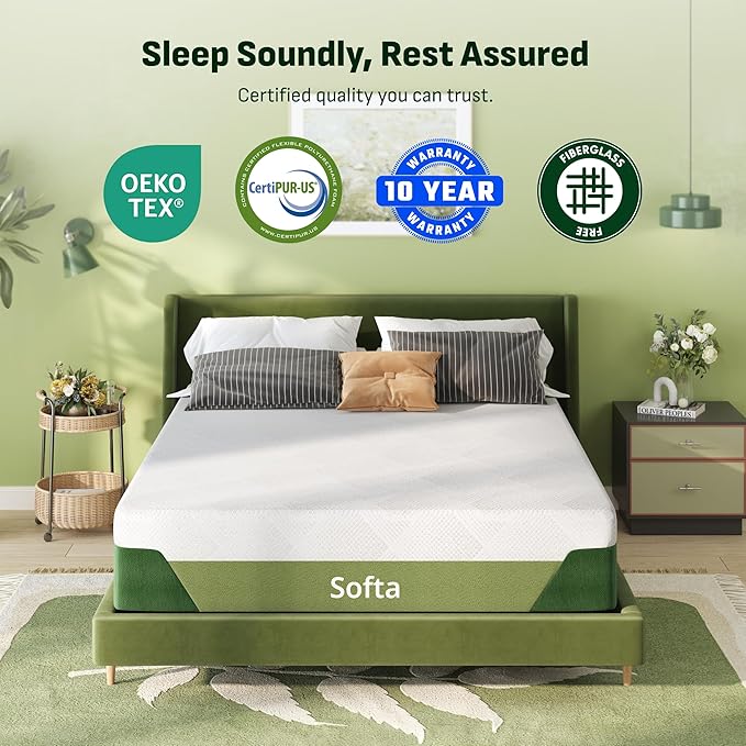 Softa Queen Adjustable Bed Frame with 8" Gel Memory Foam Mattress, Synchronized Head & Foot Lift, Electric Bed Base with Remote Control, 900 LBS Capacity, Whisper Quiet Motor, CertiPUR-US Certified