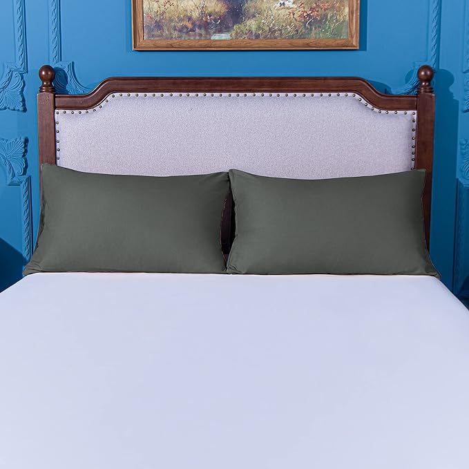 NTBAY King Pillowcase Set - 2 Pack Brushed Microfiber 20x40 Pillowcases - Soft, Wrinkle-Free, Fade-Resistant, Stain-Resistant, Dark Grey Pillowcases with Envelope Closure - 20x40 Inches, Dark Grey