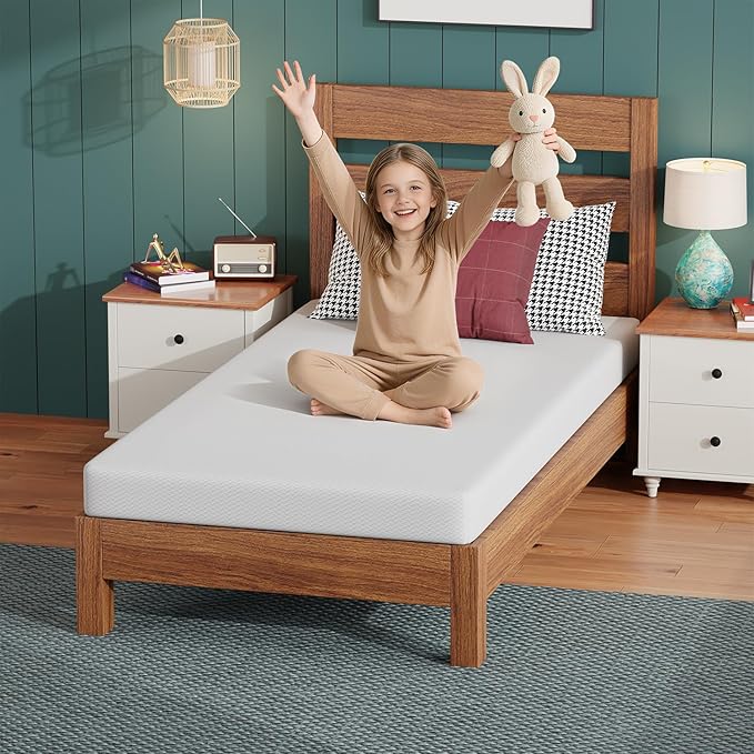 FDW 5 Inch Twin Mattress, Base Foam, Medium Firm Support, Breathable & Comfortable, Removable Washable Zipper Cover, Bed-in-a-Box，CertiPUR-US Certified