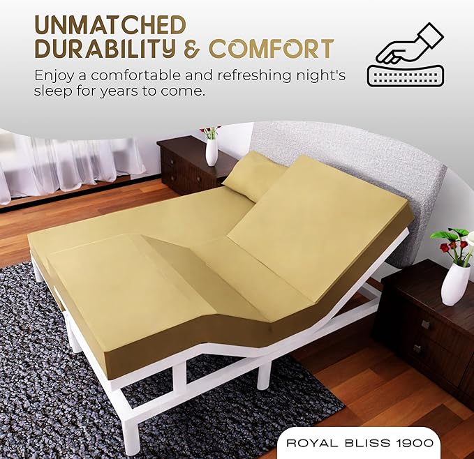 Split King Sheets Set with 2 Twin XL Fitted Sheet - 5 Piece Bedding - Wrinkle Free, Fade Resistant, Double Brushed Microfiber - Deep Pockets/Easy Fit - Mustard Yellow