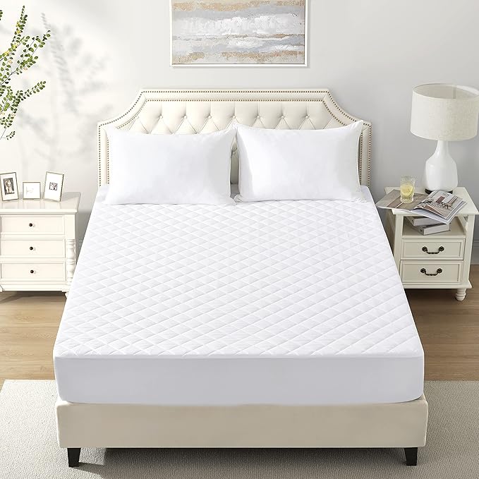 Luxury Bamboo Mattress Protector- Waterproof, Ultrasoft & Quiet- High Comfort & Protection (Queen)