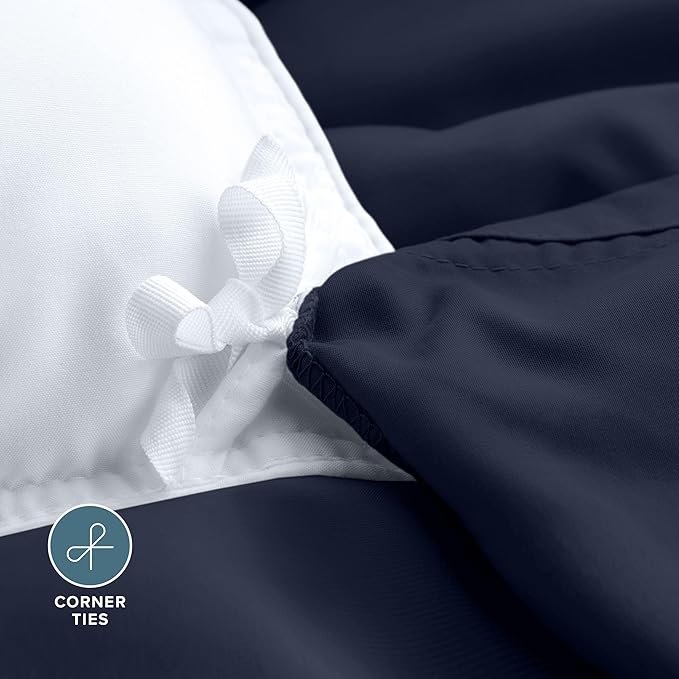 Bare Home Bedding Duvet Cover California King Size - Premium 1800 Super Soft Collection - Lightweight, Cooling - Soft Breathable Bedding Duvet Cover (Cal King, Midnight Blue)